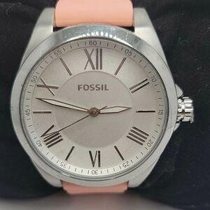 Fossil BQ3487 Women's Pink Silicone Analog Dial Quartz Genuine Wrist Watch AM917